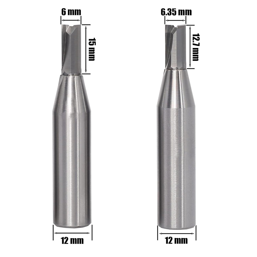 AKYLIN Nutfräser 12mm schaft 4 Stück，Nutfräser Set 4/5/6/6.35mm，Fräser für Oberfräse，Nut-Meissel-Bit
