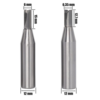 AKYLIN Nutfräser 12mm schaft 4 Stück，Nutfräser Set 4/5/6/6.35mm，Fräser für Oberfräse，Nut-Meissel-Bit