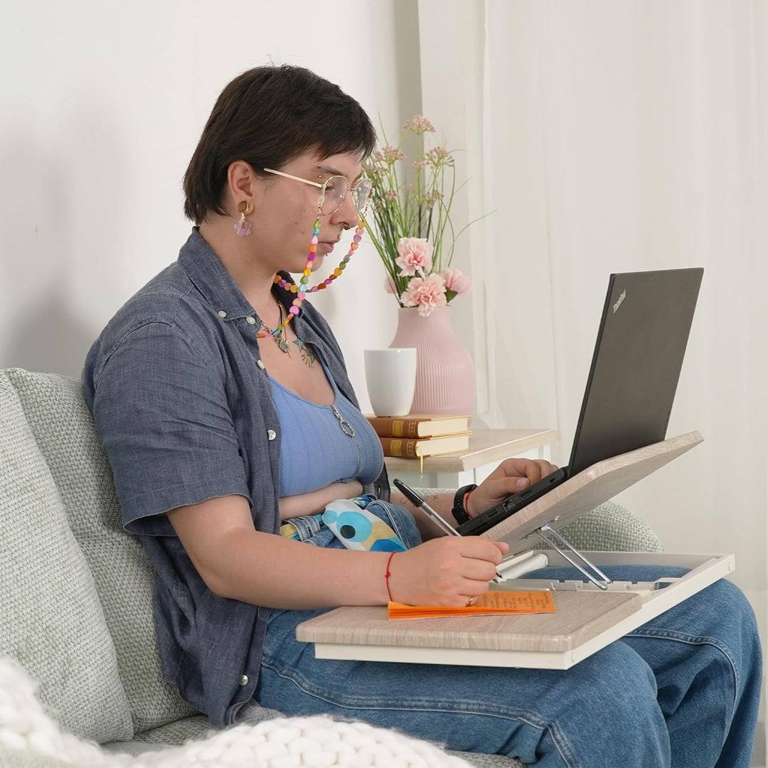 MEUBLE COSY Betttablett Frühstückstablett Laptoptisch Höhenverstellbar mit klappbaren Beinen Betttis