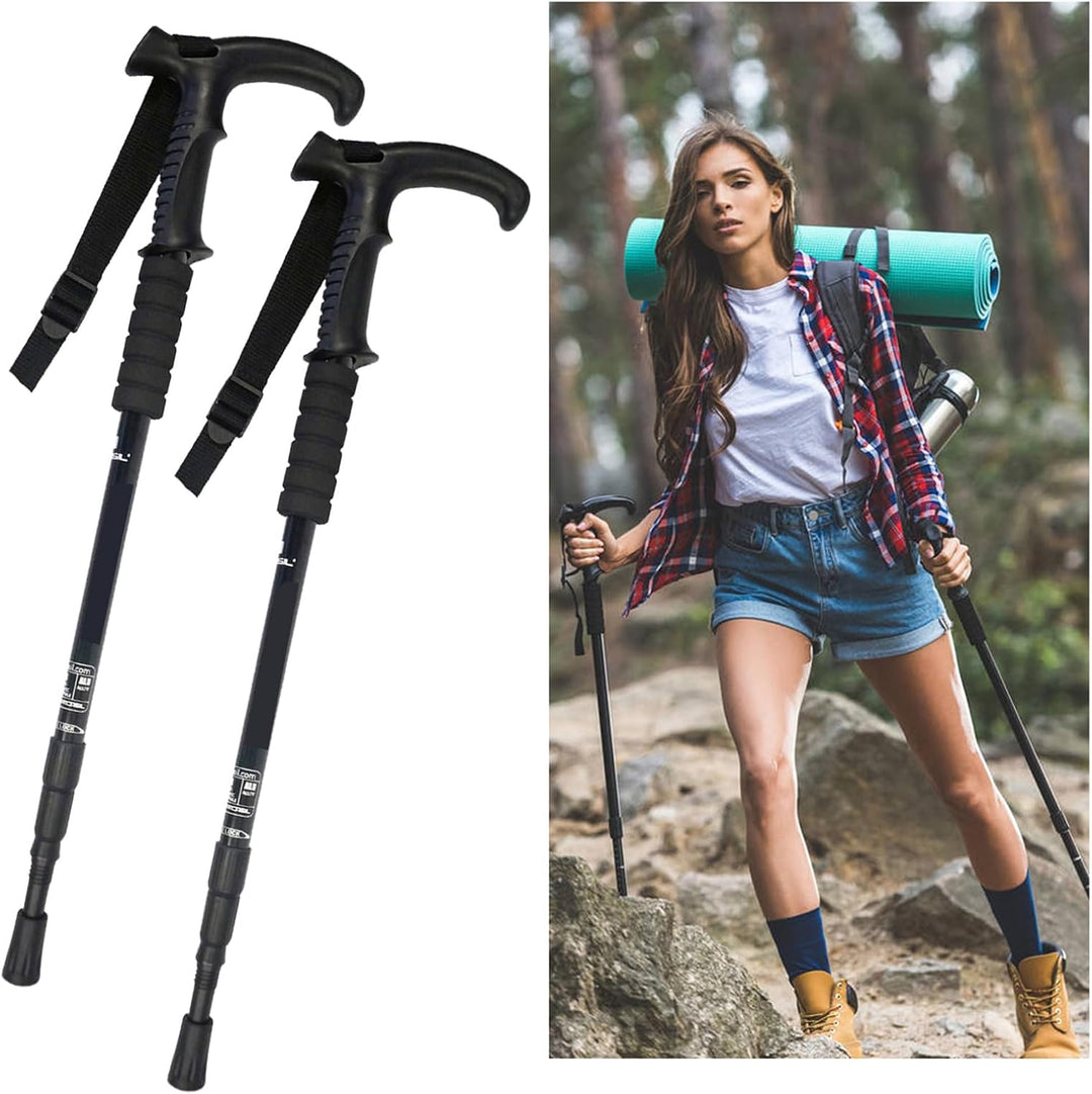 ThreeH Wanderstöcke Leichte Trekkingstöcke T Anti Rutsch Griff Design Verstellbarer Wanderstock für