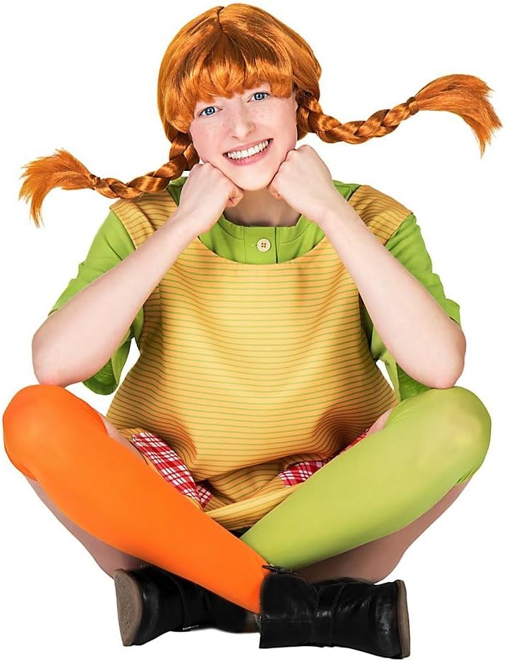 Maskworld Pippi Langstrumpf - Original Filmkostüm für Erwachsene 4teilig - gelb/grün (Small) Kostüm