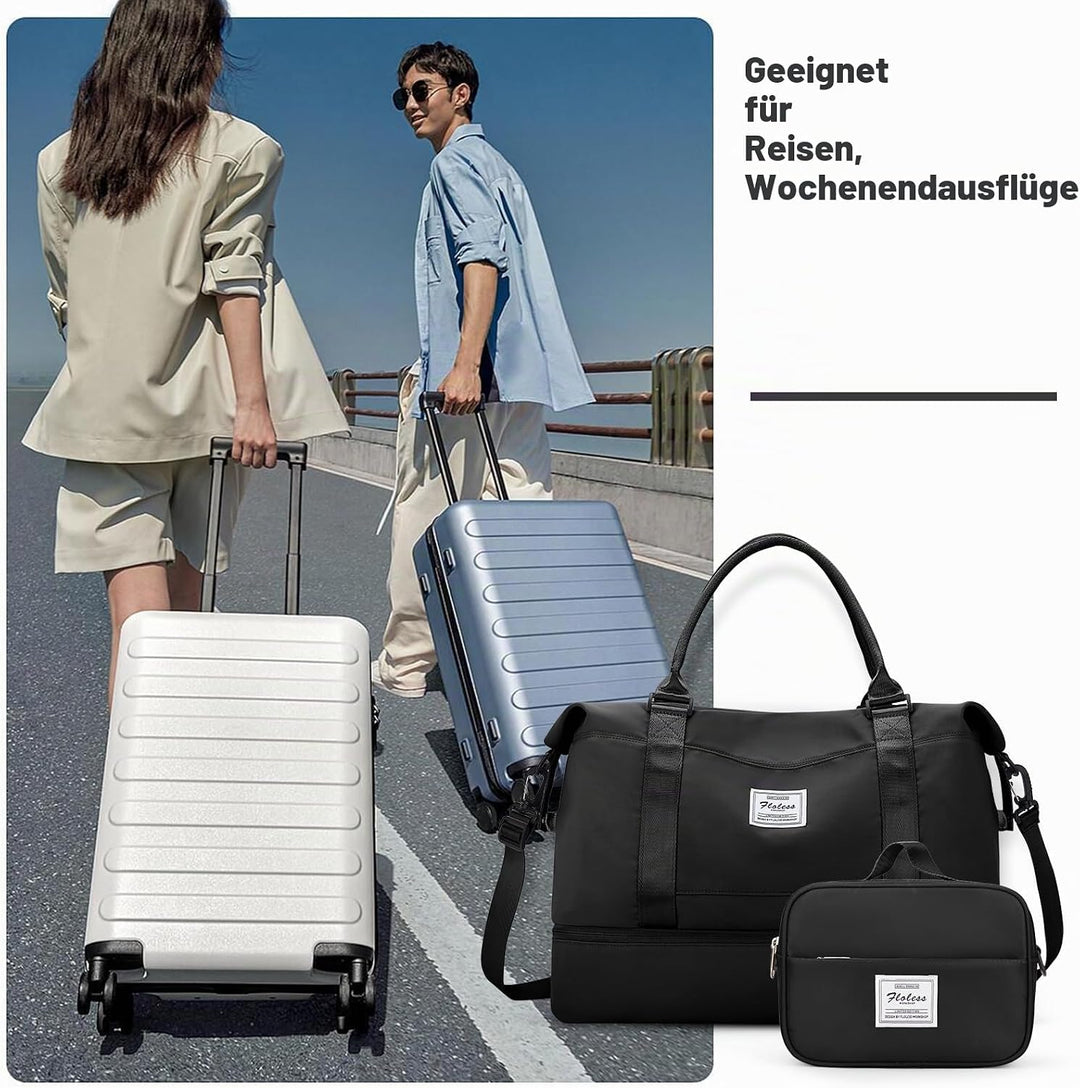 Reisetasche Damen Handgepäck Tasche Sporttasche mit Kulturbeutel Weekender Bag Schwimmtasche Wasserd