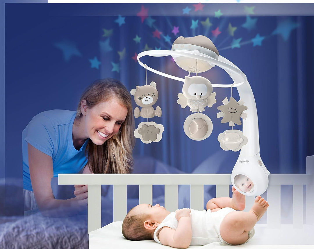 Infantino 3-in-1 Projektor Musik-Mobile, Umwandelbares Mobile, Lichtprojektor für Tisch & Kinderbett
