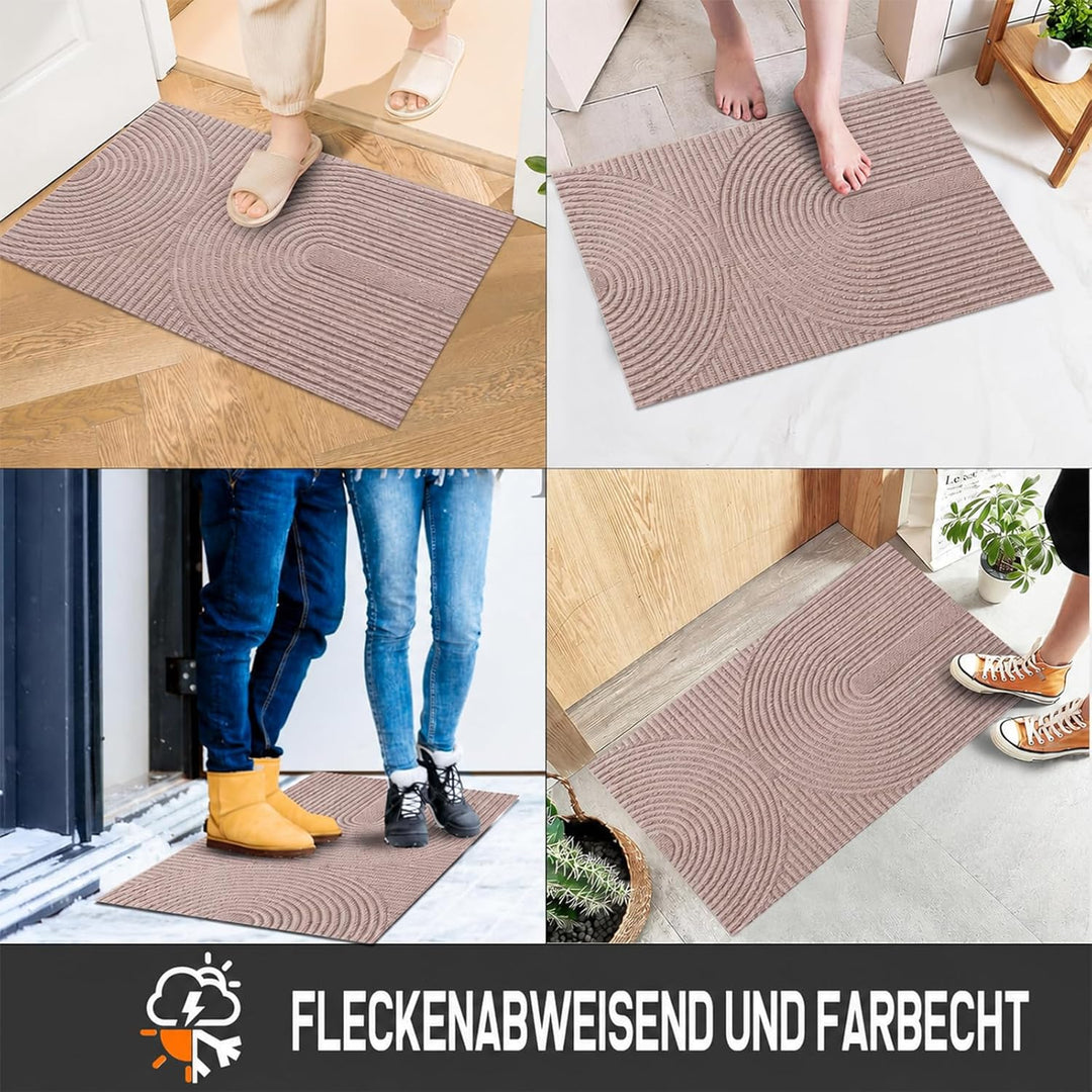 Fussmatte 60x90 cm Innen und Aussen - rutschfeste Schmutzfangmatte - Waschbar Fussmatte, Wasserdicht