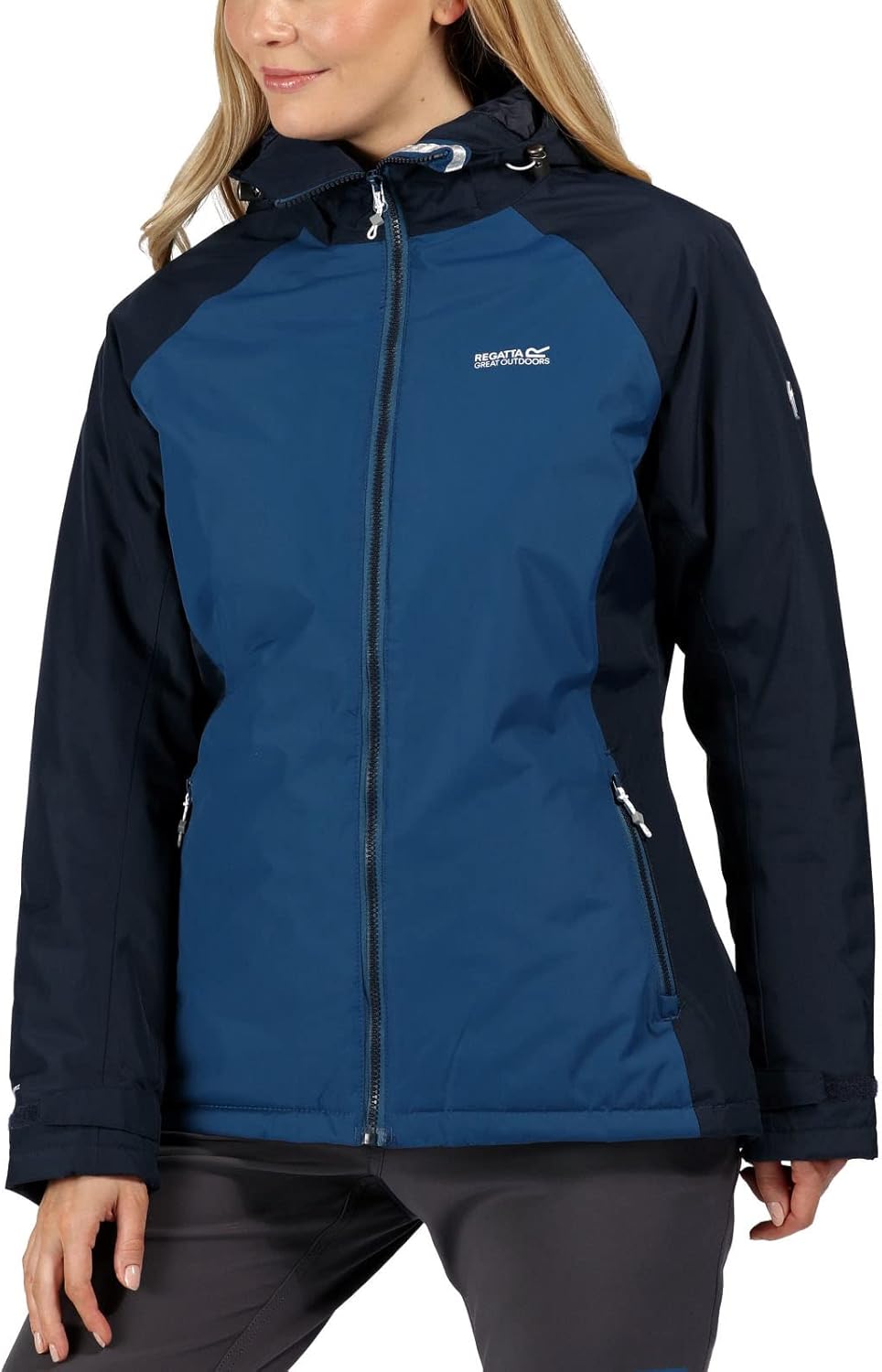 Regatta Damen Voltera Protect Waterproof Taped Seams Heated Hooded Jacket Jacke M Blauopal/Marinebla