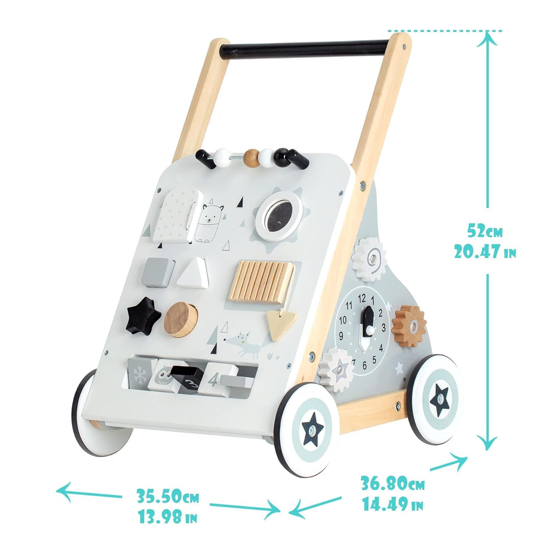 Labebe Lauflernwagen holz, 8-in-1 Verwendung als Laufwagen, Baby Lauflernhilfe Holz mit gummierten H