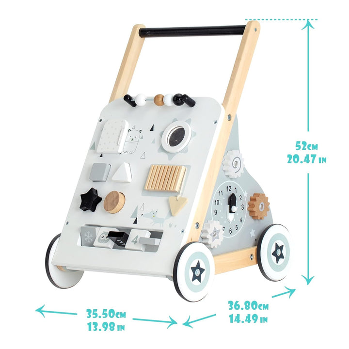 Labebe Lauflernwagen holz, 8-in-1 Verwendung als Laufwagen, Baby Lauflernhilfe Holz mit gummierten H
