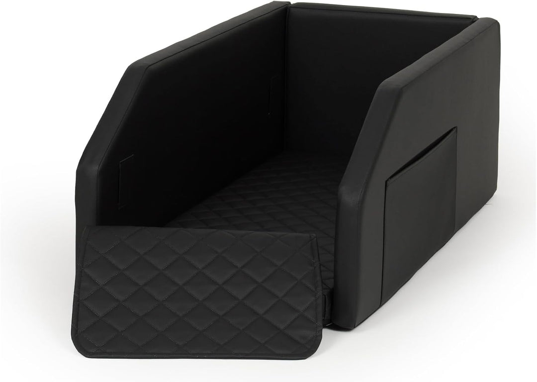 Autohundebett Hunde-Autositz Hundebett f. Rückbank Hundesitz Modulbett 55x100 cm (Farbe: schwarz), s