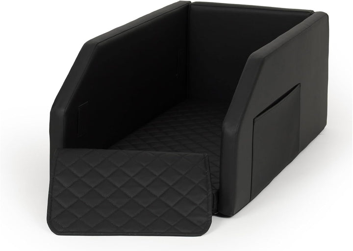 Autohundebett Hunde-Autositz Hundebett f. Rückbank Hundesitz Modulbett 55x100 cm (Farbe: schwarz), s