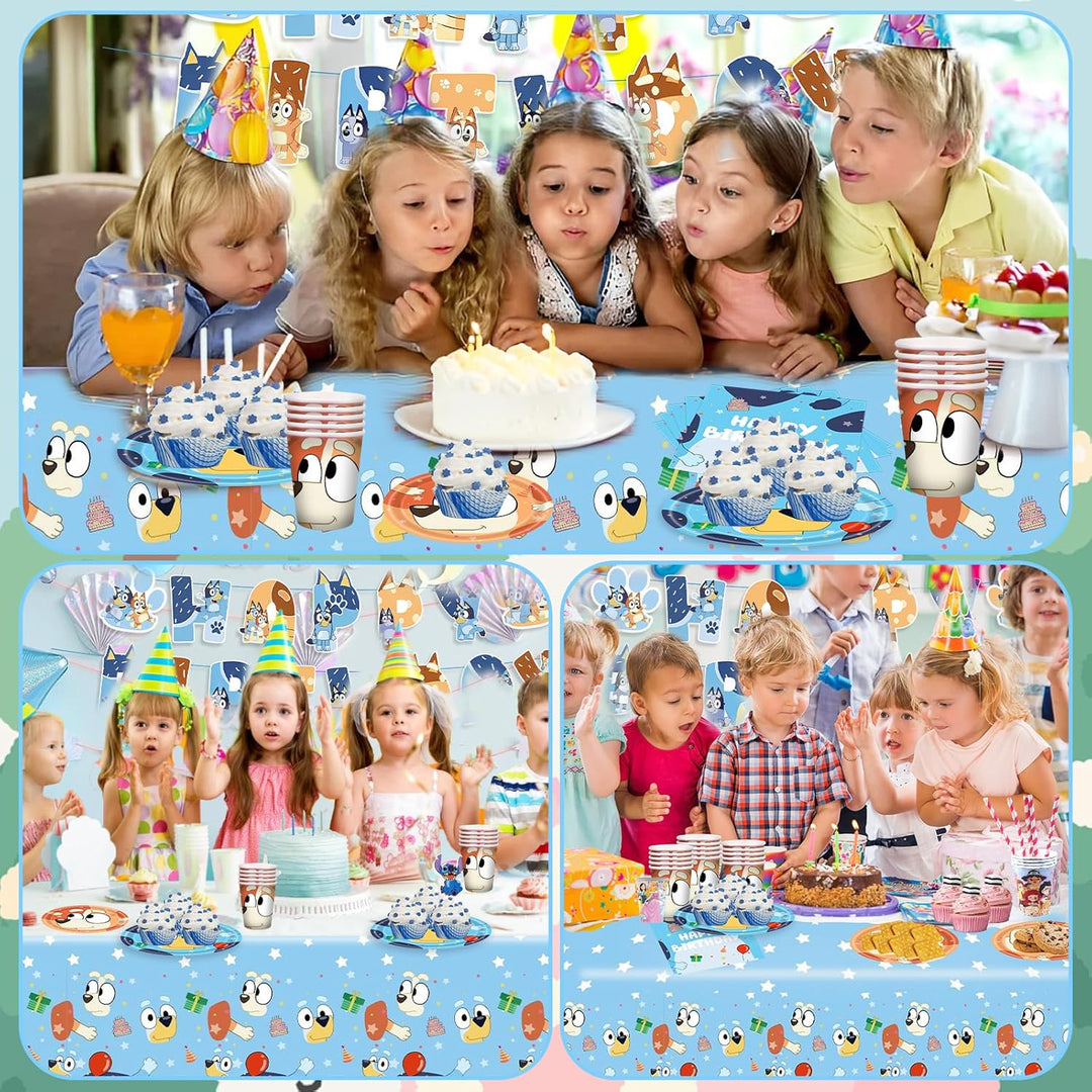 Pappteller Kindergeburtstag Deko- Blau Dog Geburtstag Deko Birthday Partygeschirr Set Geburtstagsdek