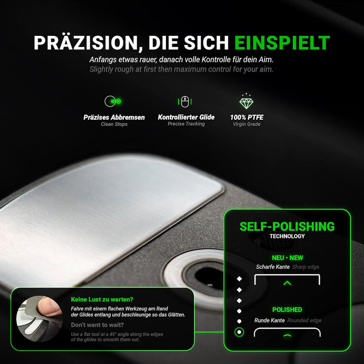 SensoryBoost FPS Glides (2er Set) kompatibel mit Logitech G PRO X Superlight 2, G PRO X2 Superstrike