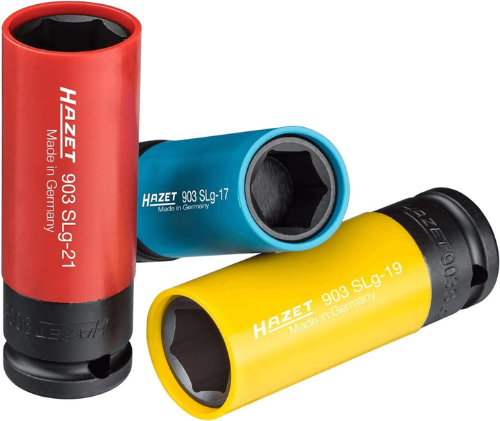 HAZET Steckschlüssel-Satz 903SPC/3 | 12,5 mm Vierkantantrieb (1/2 Zoll), 17/19/21 mm Schlüsselweite,