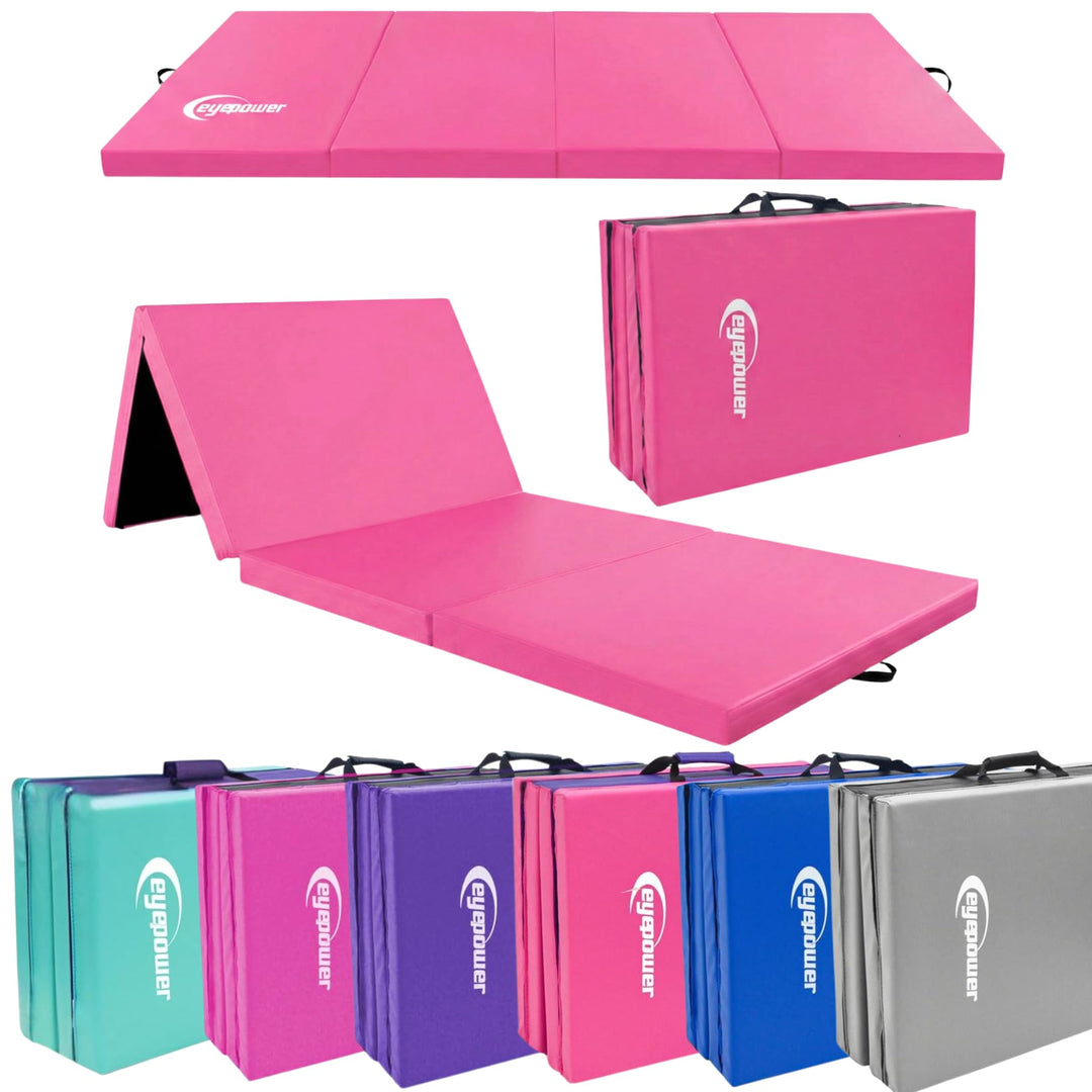 eyepower klappbare Turnmatte für Zuhause 180x60x5 cm - dicke Gymnastikmatte - Weichbodenmatte faltba