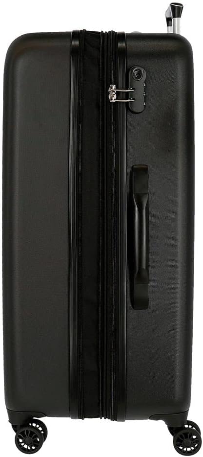 Roll Road Camboya Koffer, mittelgross, Schwarz, 48 x 68 x 27 cm, Hartplastik, seitlicher Kombination