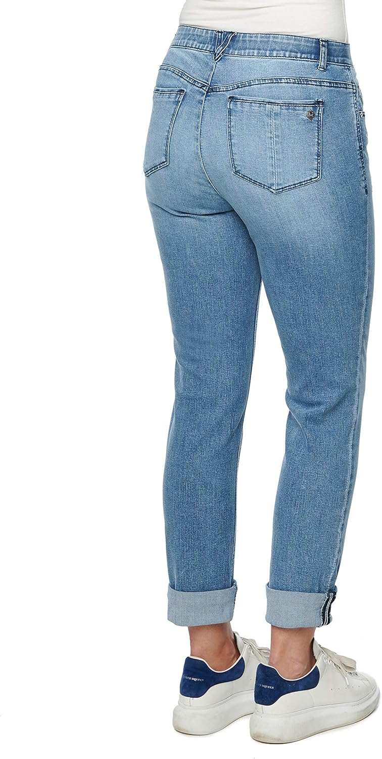Democracy Damen Ab Solution Girlfriend Jeans 34 Blau, 34 Blau