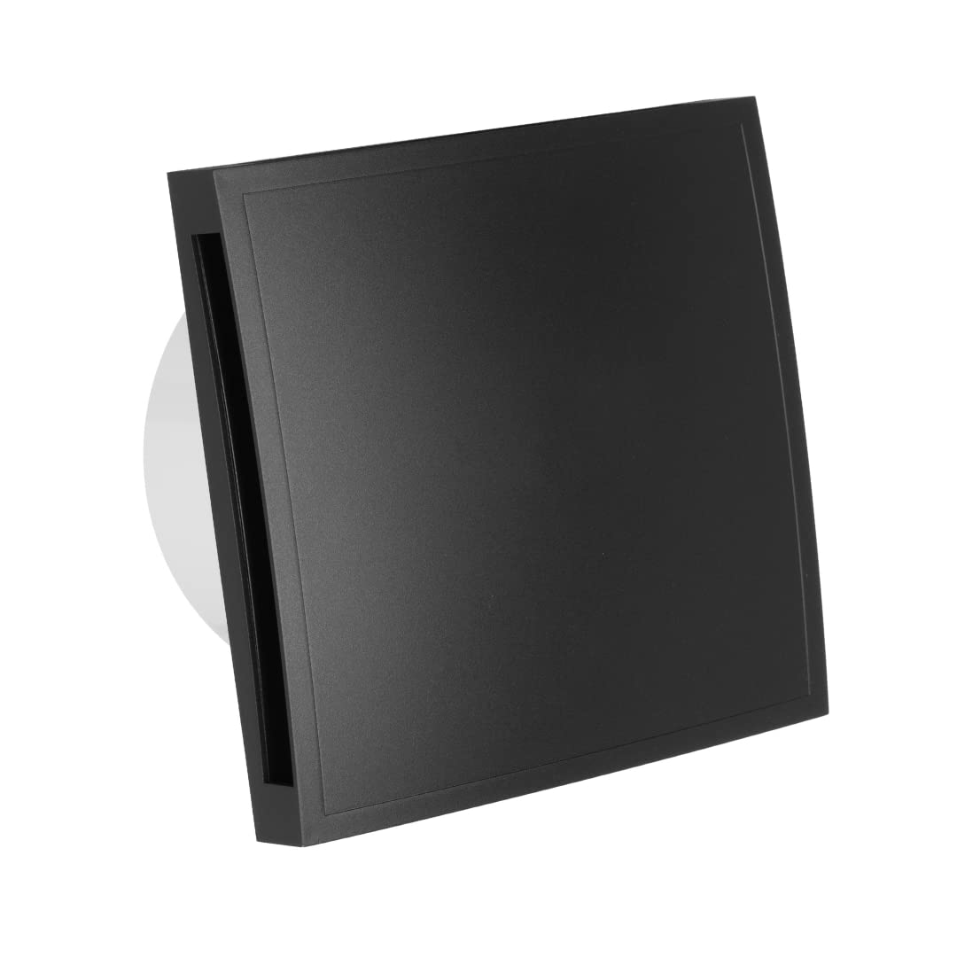 EUROPLAST Ø 150mm Anthrazit Bad-Lüfter mit Front, Leise Ventilator Lichtschalter-Aktivierung, Ø 150m