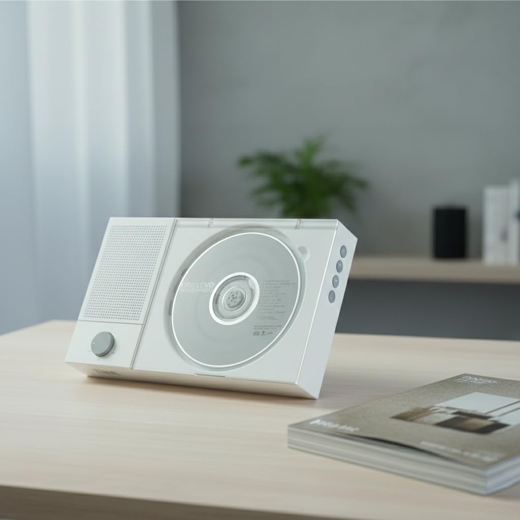 Tinyl Split: 3-in-1-CD-Player, abnehmbarer Bluetooth-Lautsprecher und CD-Player, tragbar, wiederaufl