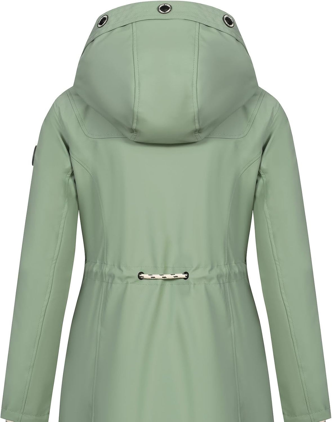 NEW VIEW Damen Regenjacke wasserabweisender Parka Annika Long mit Kapuze XL Grün (Iceberg Green), XL