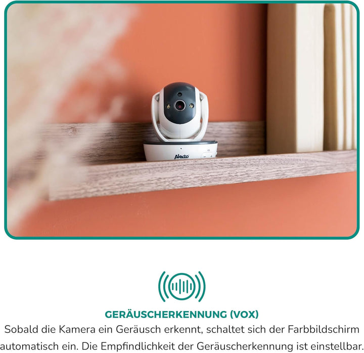 Alecto DVM200MGS Funk Babyphone steuerbarer Kamera - 100% störungsfreie Babyfon - Indoor Baby Monito
