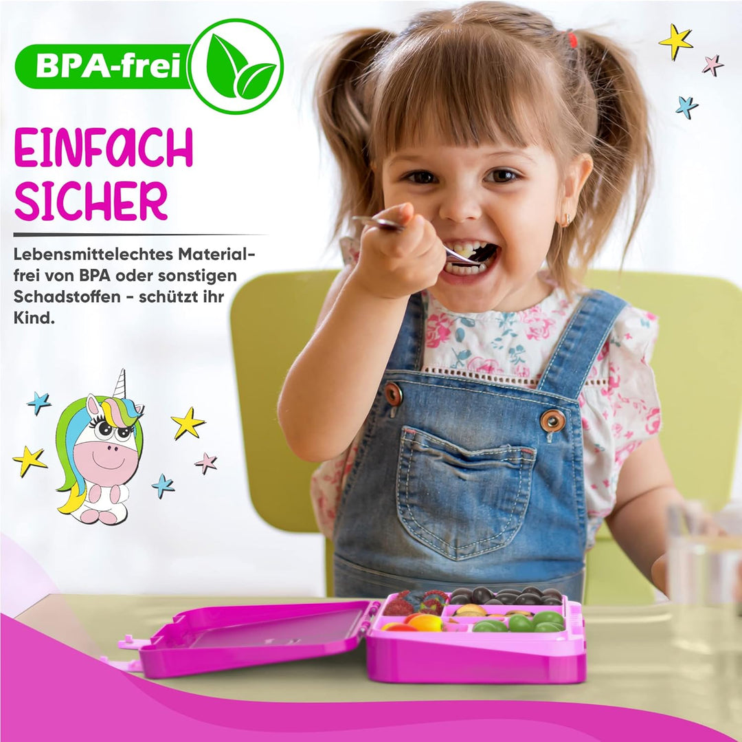 TAKWAY Brotdose Kinder mit Fächern 4+2 - robust & kinderfreundlich - Bento Box Lunchbox für KiTa Sch