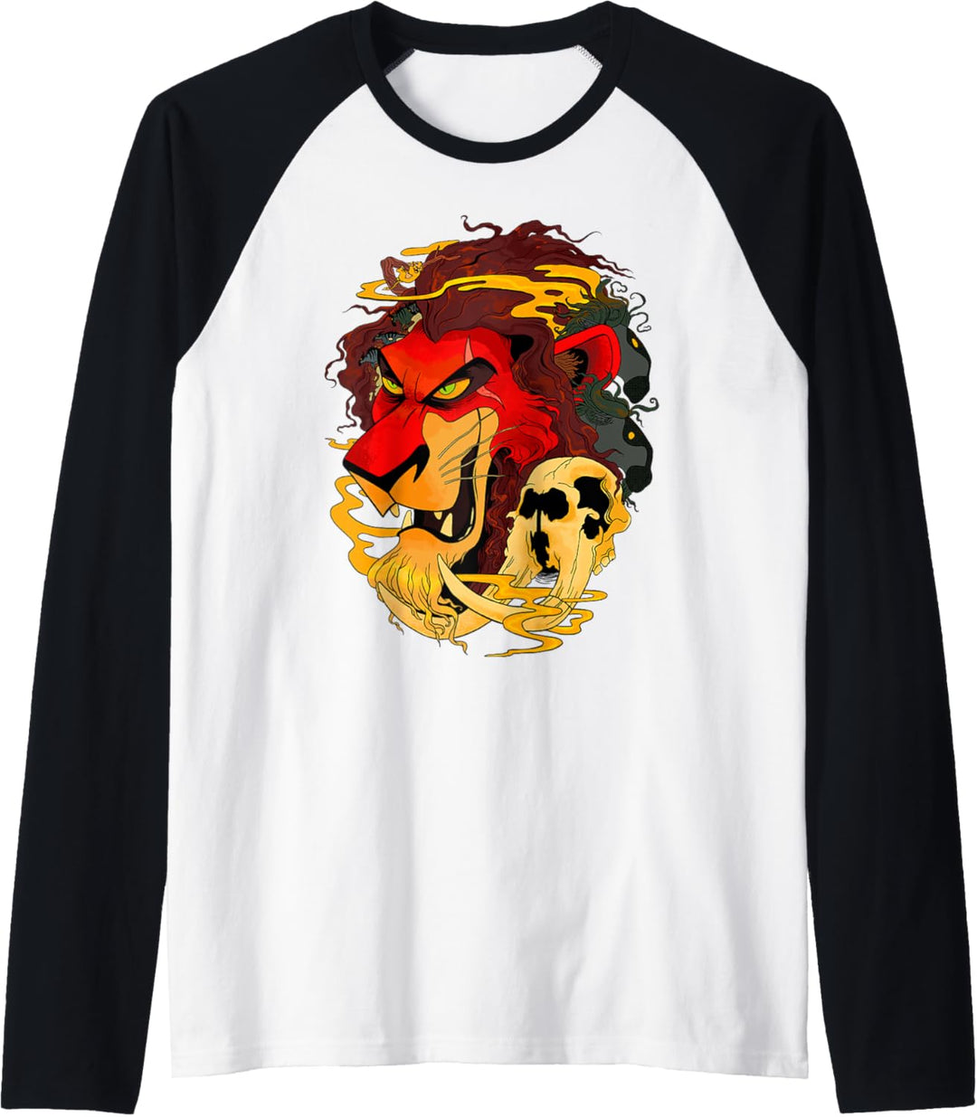 Disney Lion King Scar Red Hue Head Shot Raglan