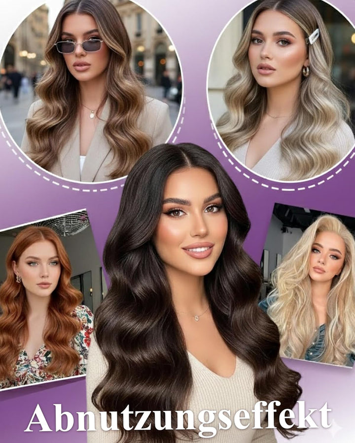 LaaVoo Braun Tressen Echthaar Extensions mit Micro Rings 12Zoll Width Microweft Haarverlängerung Ech