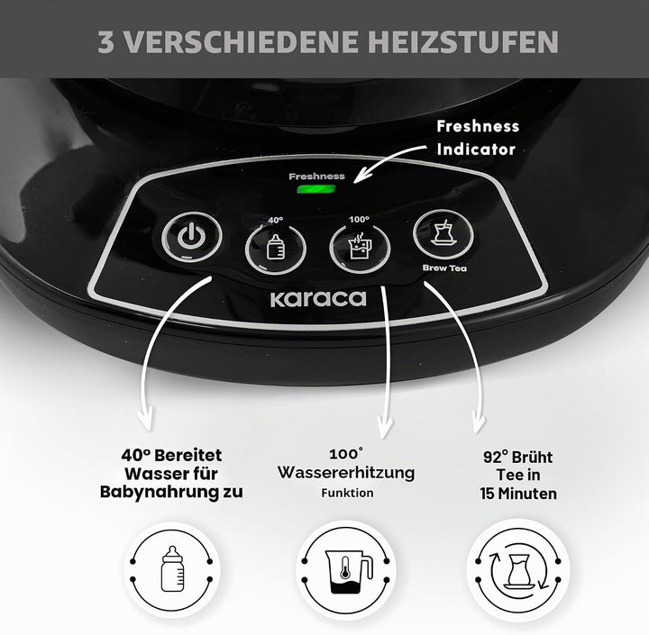Karaca Caysever Maschine, Stahl, Chrome 1700 W, BPA-frei, 0,8 Lt Fassungsvermögen Glas-Teekanne, 1,5
