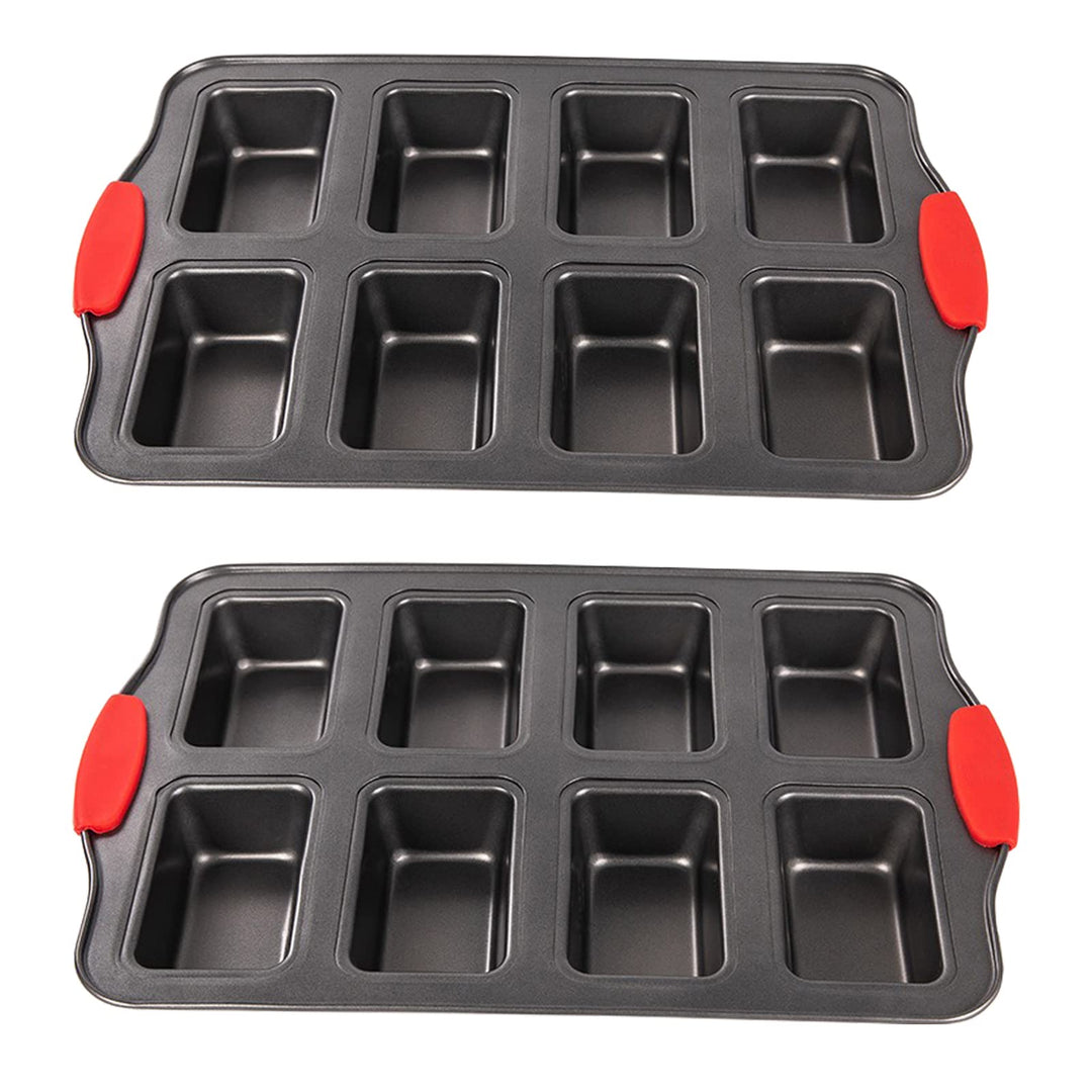 Mini-Kastenform mit 8 Mulden, nicht vorrätig mit Silikongriff, Mini-Brotlaib-Backform, Mini-Brownie-