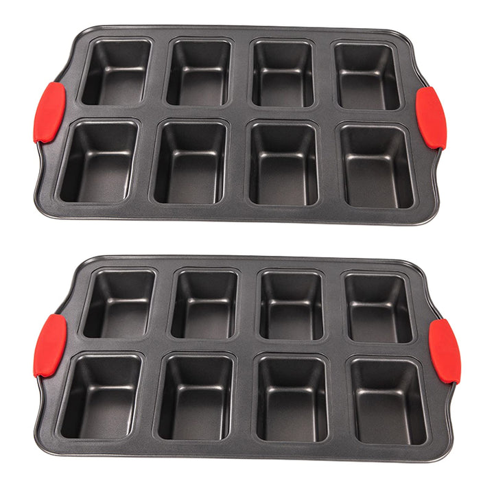 Mini-Kastenform mit 8 Mulden, nicht vorrätig mit Silikongriff, Mini-Brotlaib-Backform, Mini-Brownie-