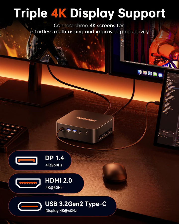 ACEMAGIC Kron Mini K1 Mini PC, AMD Ryzen 5 7430U (Äquivalent zu 5850U, 6C/12T, Bis zu 4.3Ghz),32GB D