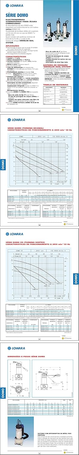 LOWARA DOMO Tauchpumpen Schmutzwasser DOMO 7T/B 0,55kW 0,75Hp 3x400V