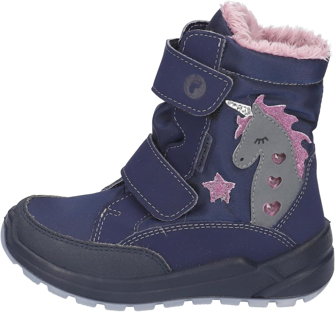 RICOSTA Mädchen Winterstiefel ANNIKA,Kinder Boots,WMS:Mittel,Sympatex,Blinklicht 25 EU Blau 170, 25
