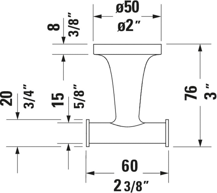 Duravit Handtuchhaken doppelt Starck T, Wandmontage, Chrom für 2 Handtücher Chrom, für 2 Handtücher