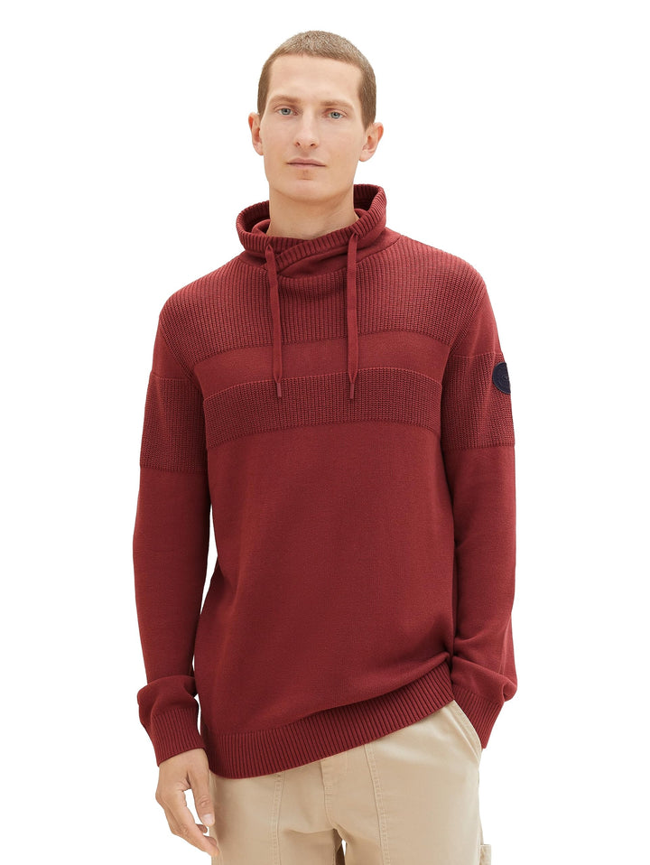 TOM TAILOR Herren 1038247 Strick-Snood aus Baumwolle (1er Pack) L 32220 - Burned Bordeaux Red, L 322