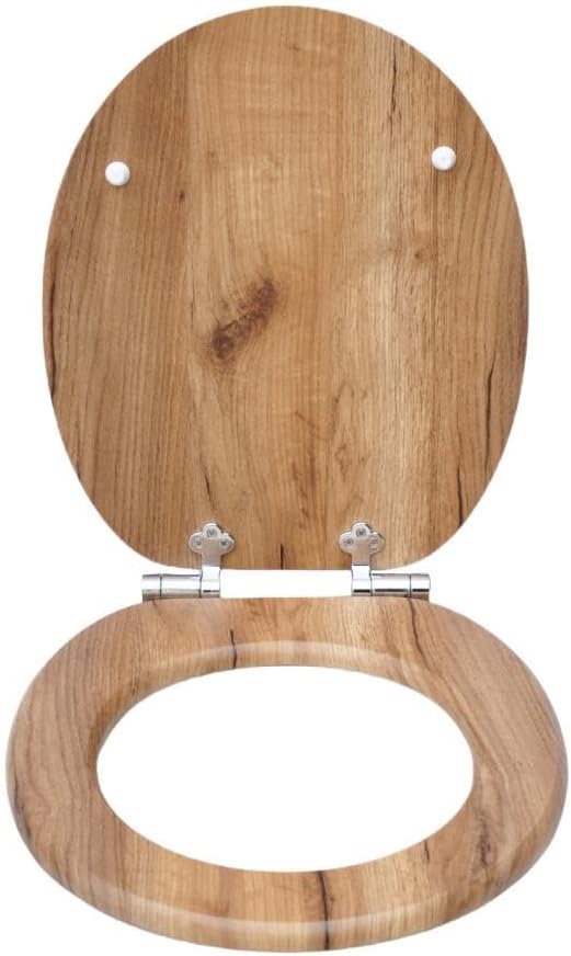 MDF-Toilettensitz mit Soft-Close-Mechanismus, O-förmiger Toilettensitz mit verstellbaren Scharnieren