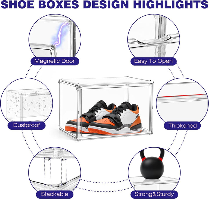 Acryl Schuh Box Transparente Schuh Display Case Sneaker Aufbewahrungsboxen Klare Plastikbox Stapelba