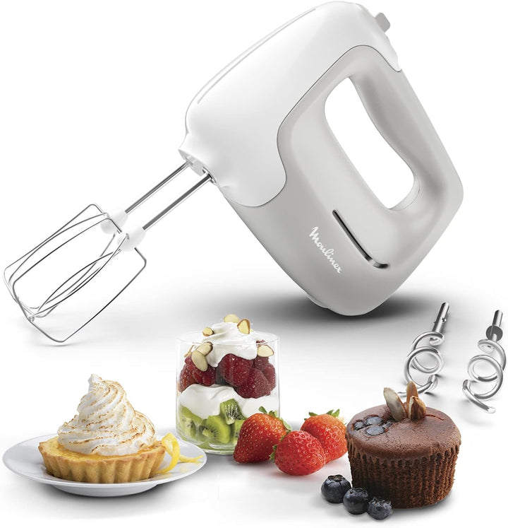 Moulinex PrepMix HM450B Stabmixer und Knetmaschine, 450 W, 5 Geschwindigkeitsstufen, 2 Schneebesen,