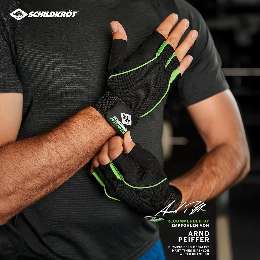Schildkröt® Fitness-Handschuhe Pro, Schwarz-Grün, 960154 L-XL, L-XL