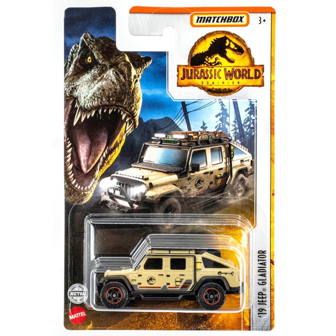Matchbox Jeep Gladiator Massstab 1:64 Druckguss-Metall-Truck, Jurassic World, empfohlen für Kinder a