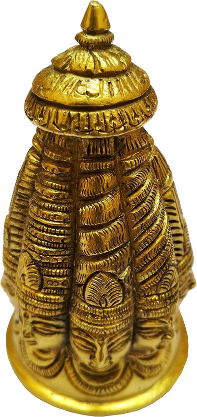 Purpledip Brass Idol Lord Shiva Stupa: Rare 8-face Omnipresent Siva Statue (11575) Einzigartige, Ein