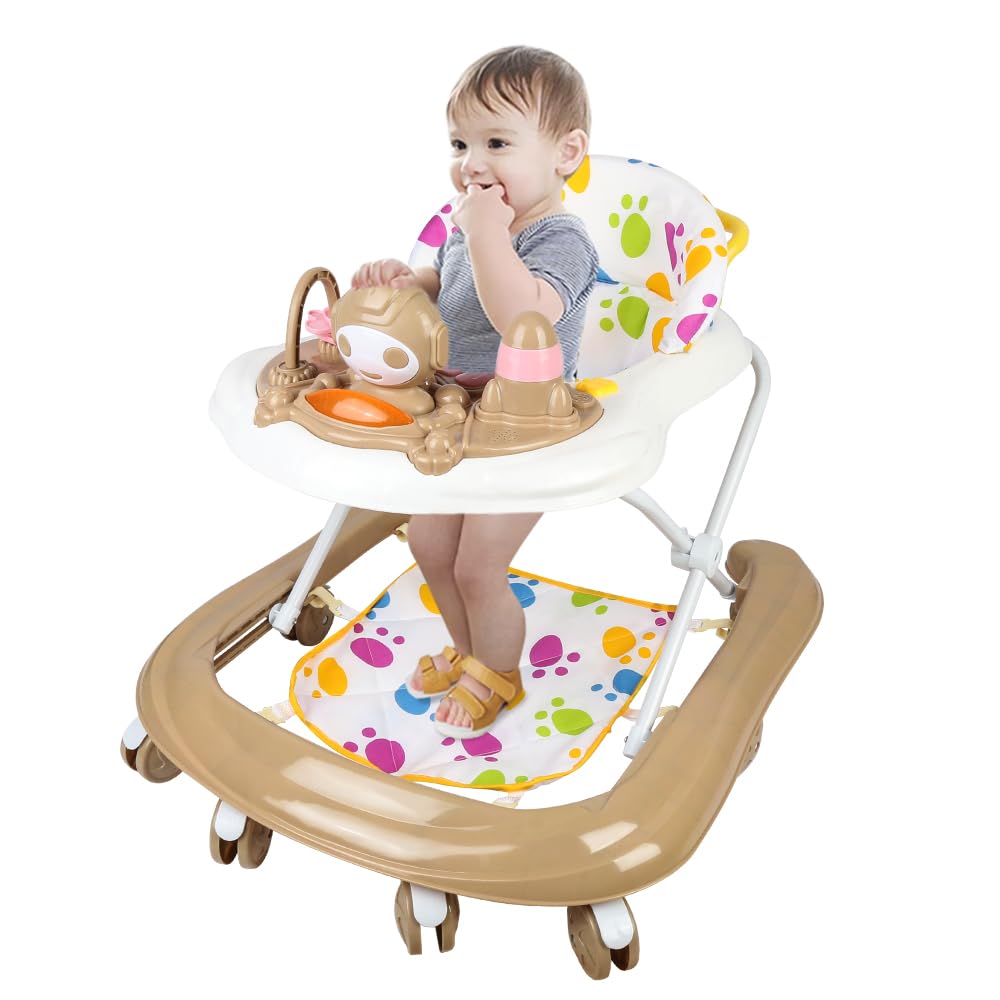 Kompakter Weltraum-Katzen, Lauflernhilfe für Babys mit Rückprallsitz, Lichtern, Musik und interaktiv