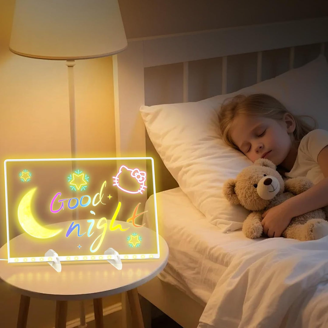 BlueSwan Led Zeichenbrett, Kleine Geschenke für Kinder mit 12 Farben Einstellbar 7 Licht Modi, Kompl