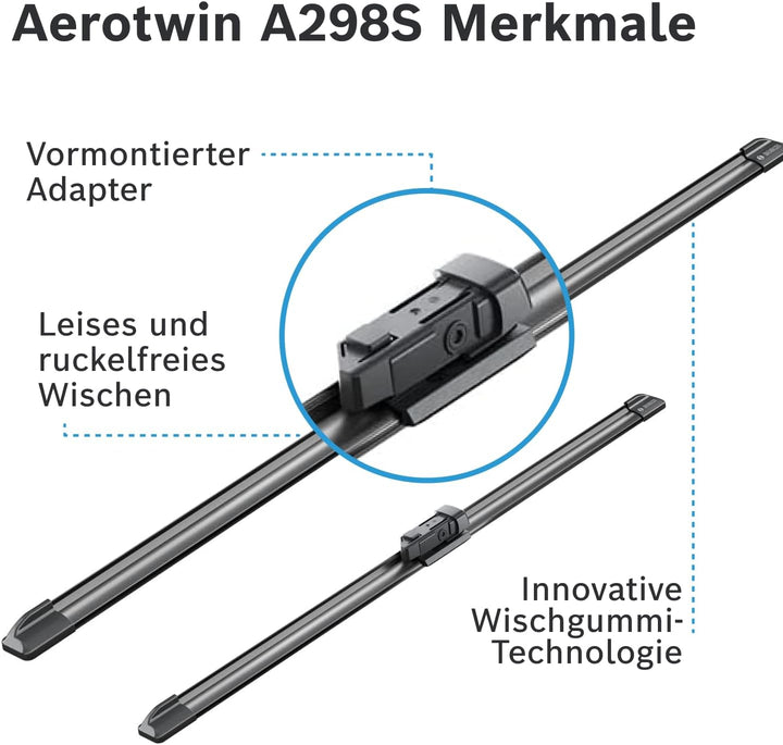 Bosch Scheibenwischer Aerotwin A298S, Länge: 600mm/500mm − Set für Frontscheibe - Nur für Rechtslenk