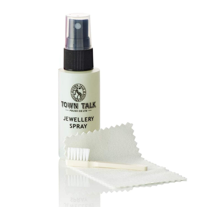 TOWN TALK Jewellery Spray mit Tuch &amp; Bürste – für perfekten Glanz – zum Reinigen von Gold, Platin, S