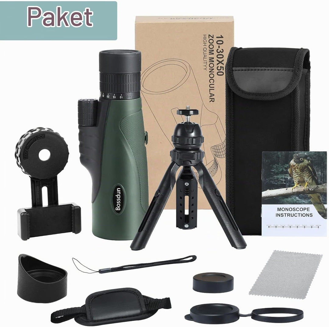 Zoom-Monokular-Teleskop, Hochleistungs-Monokular-Teleskop für Smartphone mit Stativ, HD-Monokular fü