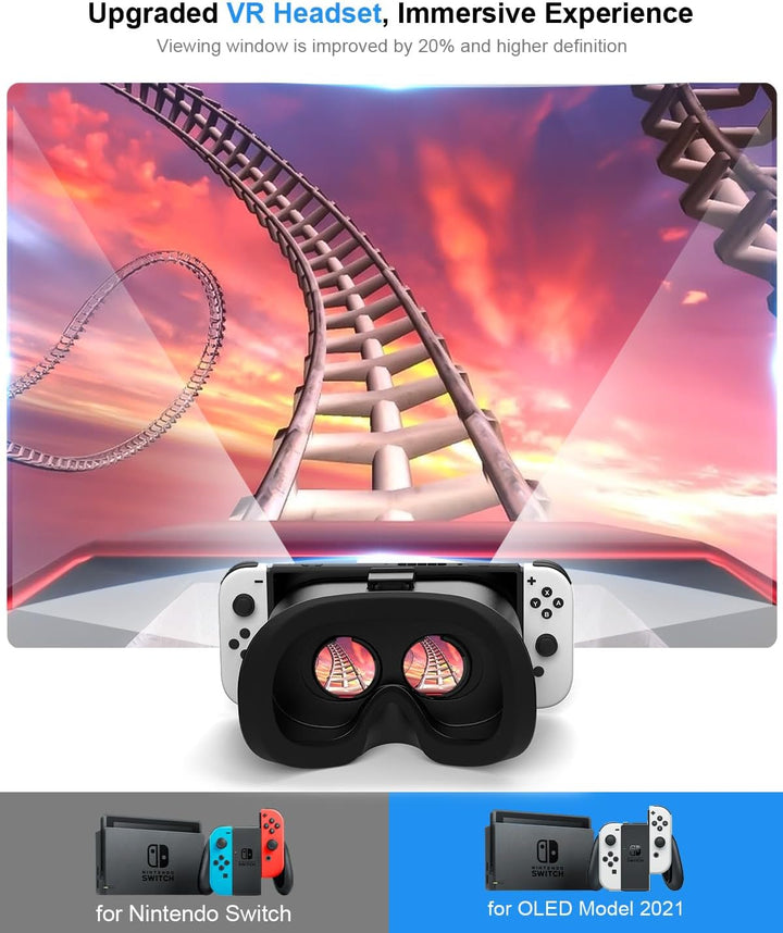 DEVASO VR Brille für Nintendo Switch/Switch OLED mit einstellbaren HD-Linsen, 3D VR (Virtual Reality