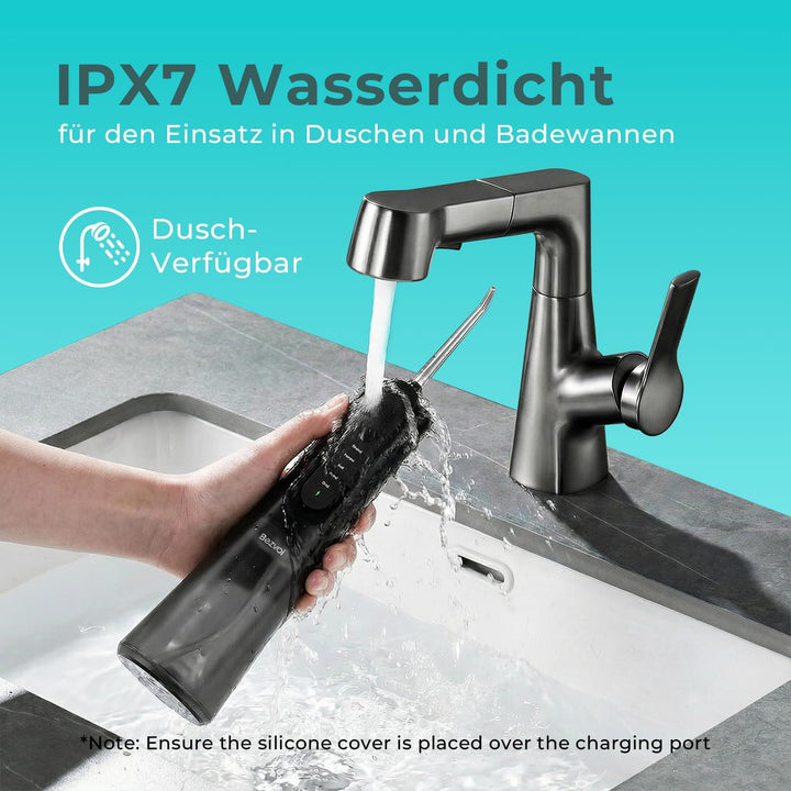 LED-Anzeige 5 Modi Zahndusche &amp; 6 Düsen Schwarz, Schwarz
