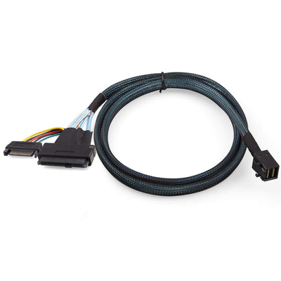 12G Internal Mini SAS SFF-8643 to U.2 SFF-8639 NVMe SSD Cable with 15 pin Male SATA Power Connector,