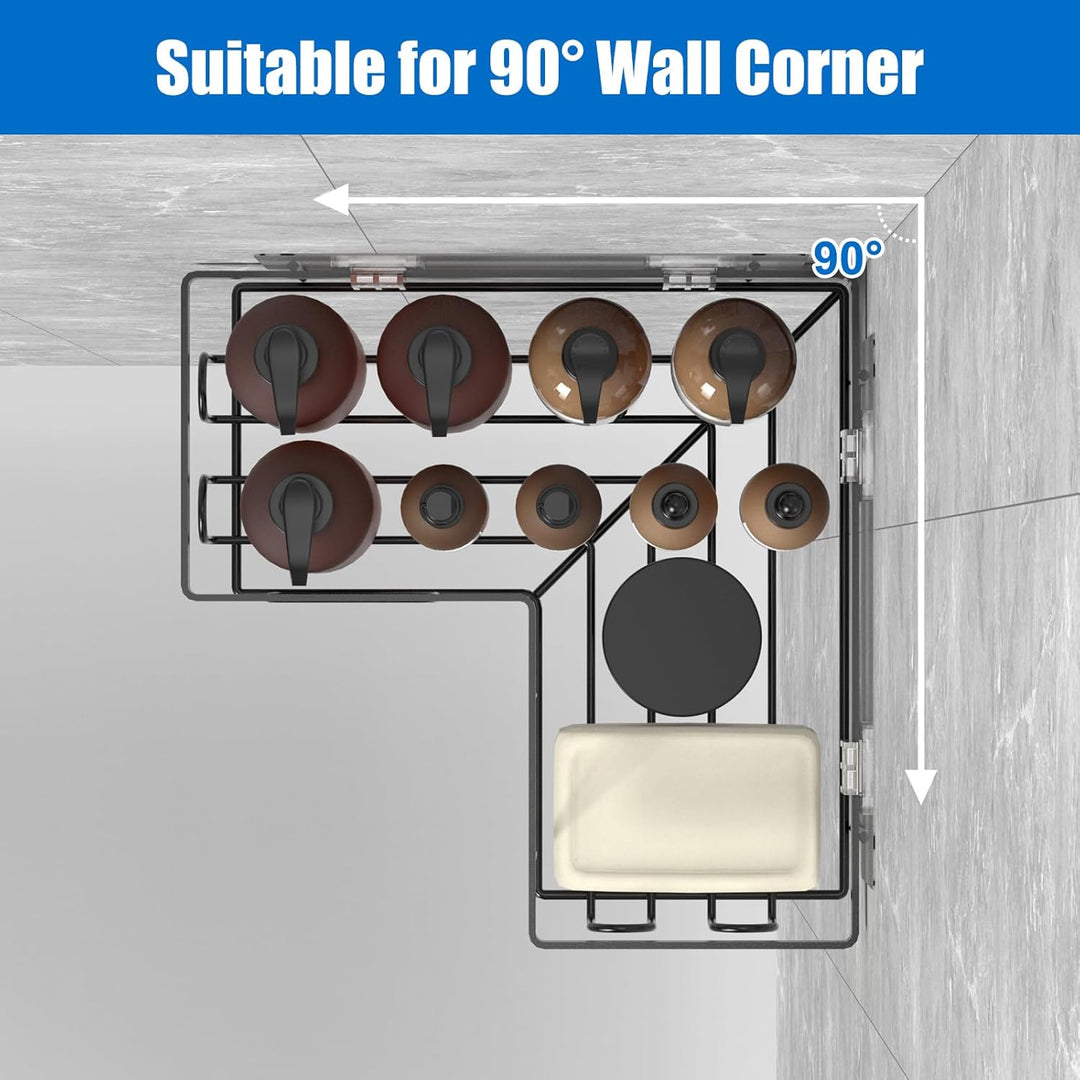 UUlioyer Duschablage ohne Bohren Ecke, Wasserdichter und Rostfreier Duschregal, 3 Stück Badezimmer R