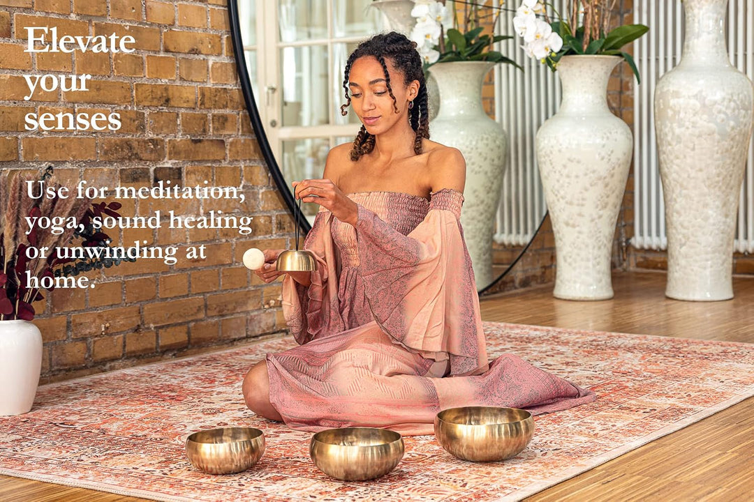 Sonic Energy Klangschalen Set Cosmos Series – 250/650/800/1000 g – Für Meditation &amp; Klangheilung – I